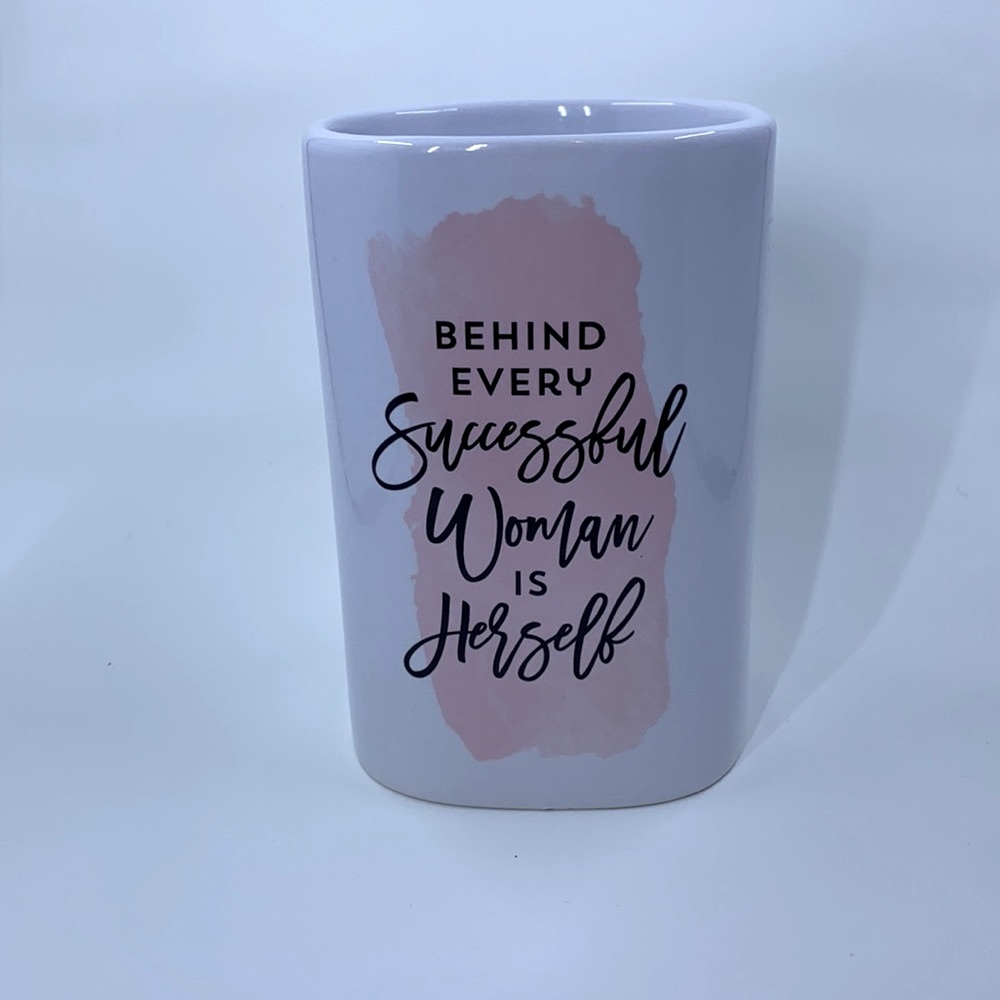 Ceramic Quote Makeup/Pen Holder